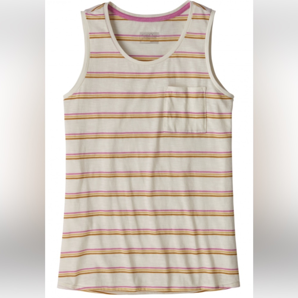 Patagonia Striped Tank Top - Cream and Pink